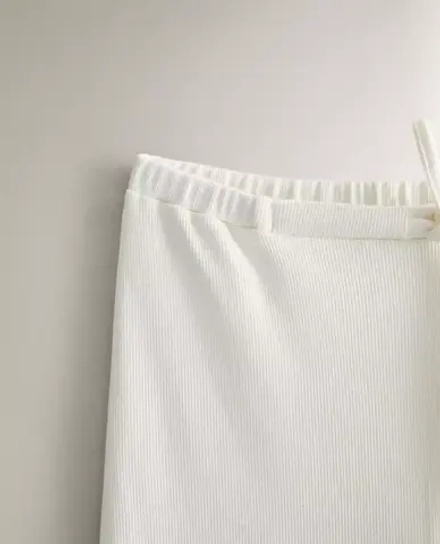 ZARA HOME ПИЖАМНЫЕ БРЮКИ ИЗ ХЛОПКА, ЭКРЮ