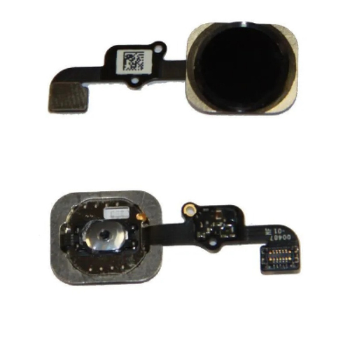 Шлейф для Apple iPhone 6S/6S Plus на кнопку Home в сборе с толкателем Черный