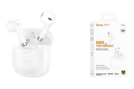 Гарнитура Bluetooth 5.4 HOCO EW201 TypeC Время работы до 4ч Белые
