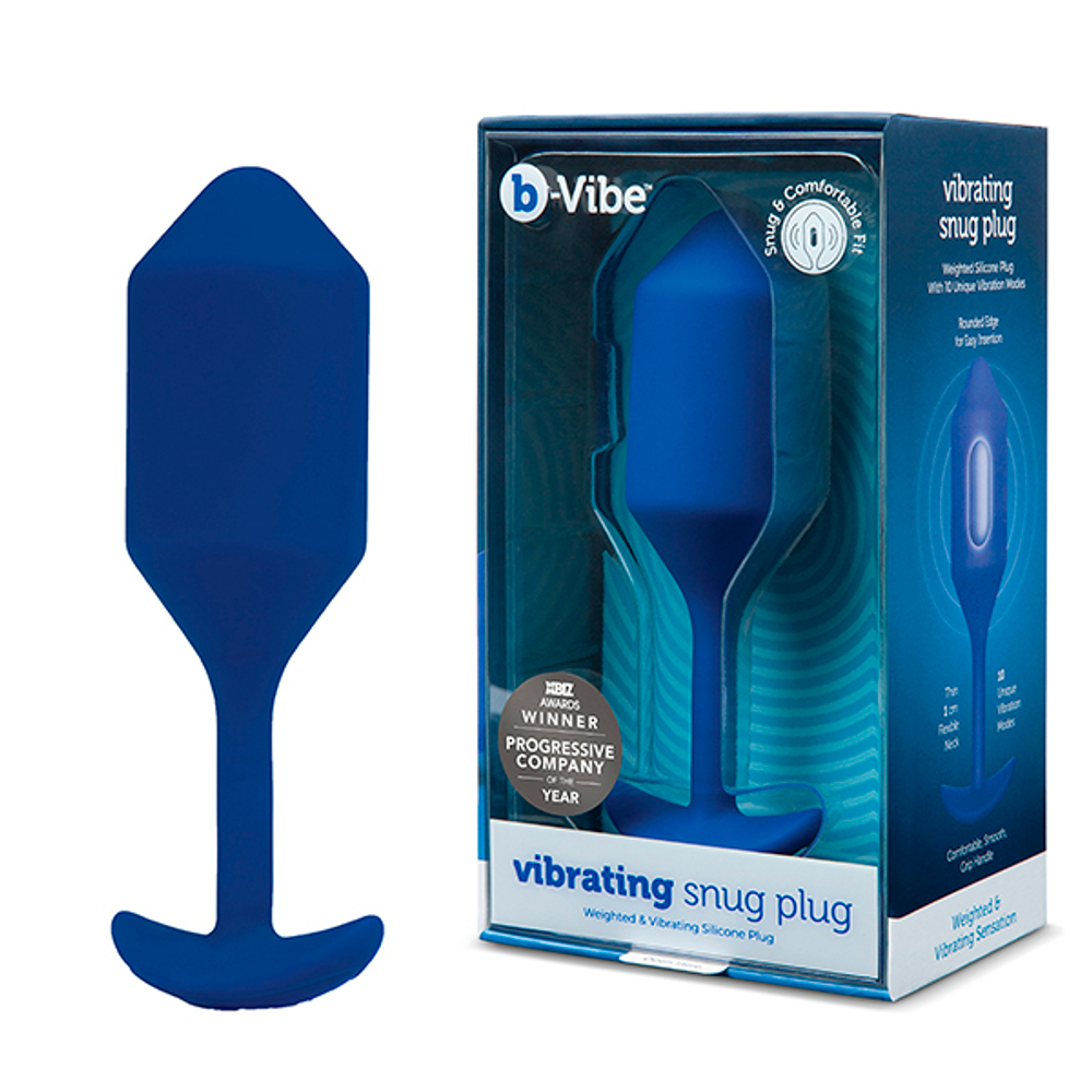 Синяя пробка для ношения с вибрацией 15см b-Vibe Vibrating Snug Plug 4 BV-015-NAV