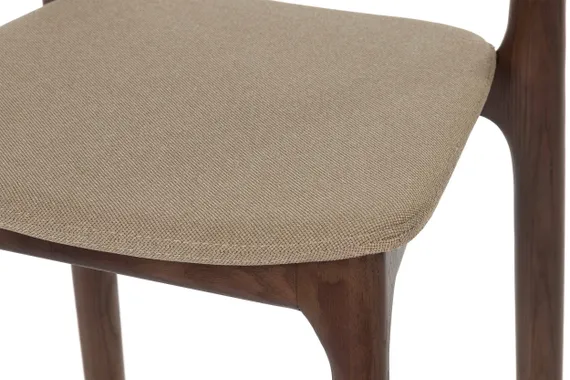 Полубарный стул Esse 65 см, темно-коричневый, бежево-серая водоотталкивающая обивка