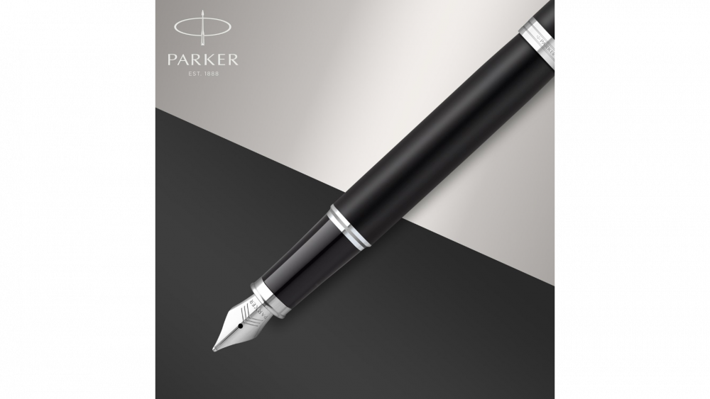 Перьевая ручка Parker IM Mat Black CT, перо: F, цвет чернил: blue, в подарочной упаковке.
