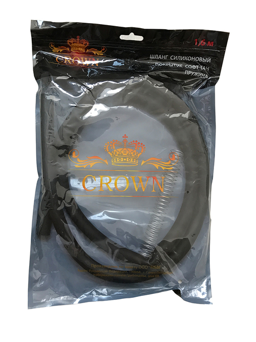 Шланг для кальяна "Crown" Soft-Touch с пружиной 11x17x1600 (черный)