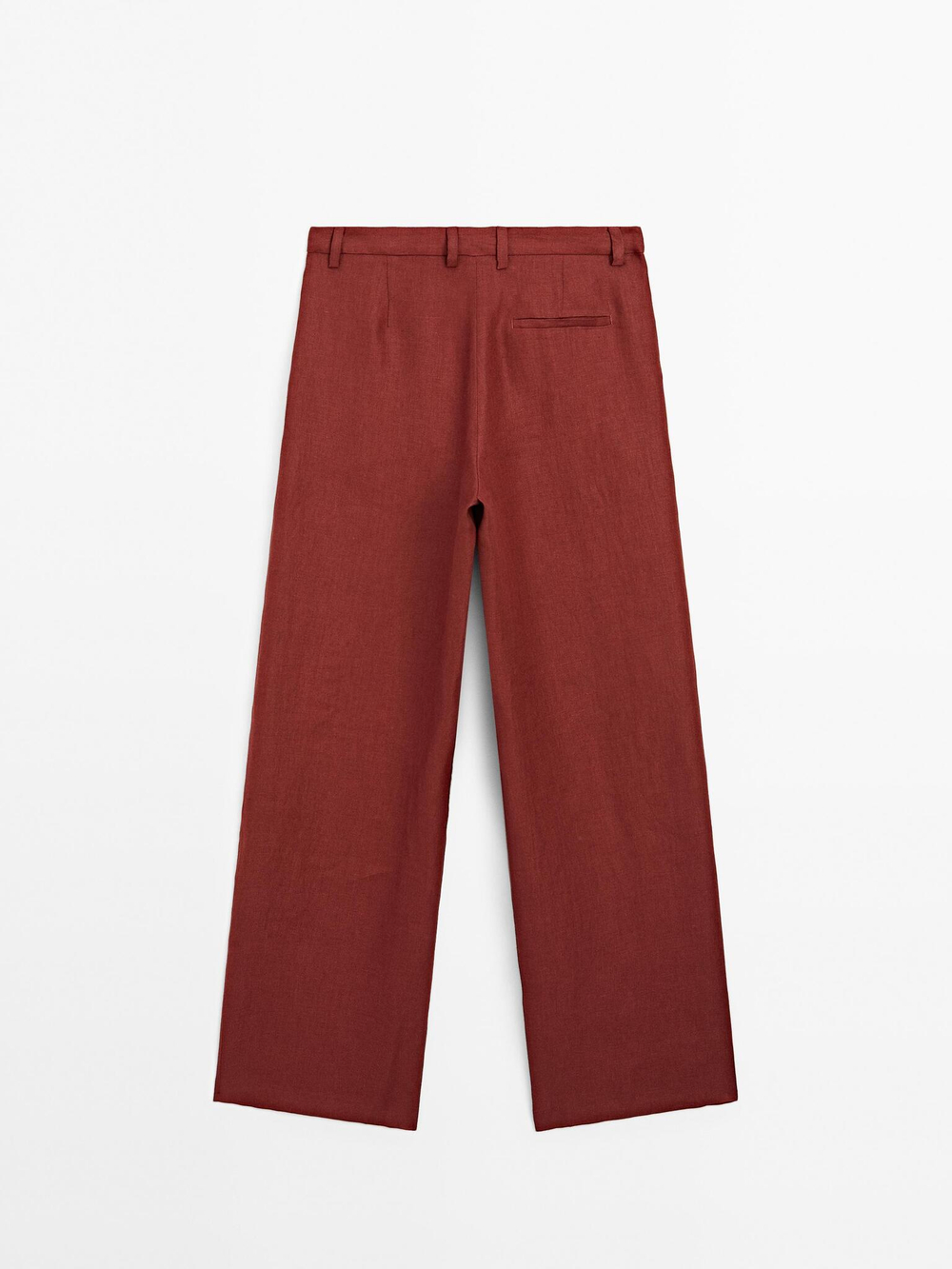 Massimo Dutti Струящиеся брюки из 100% льна, темно-розовый