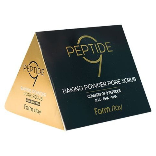 Скраб для лица с пептидами в пирамидке FarmStay Peptide 9 Baking Powder AHA-BHA-PHA Pore Scrub