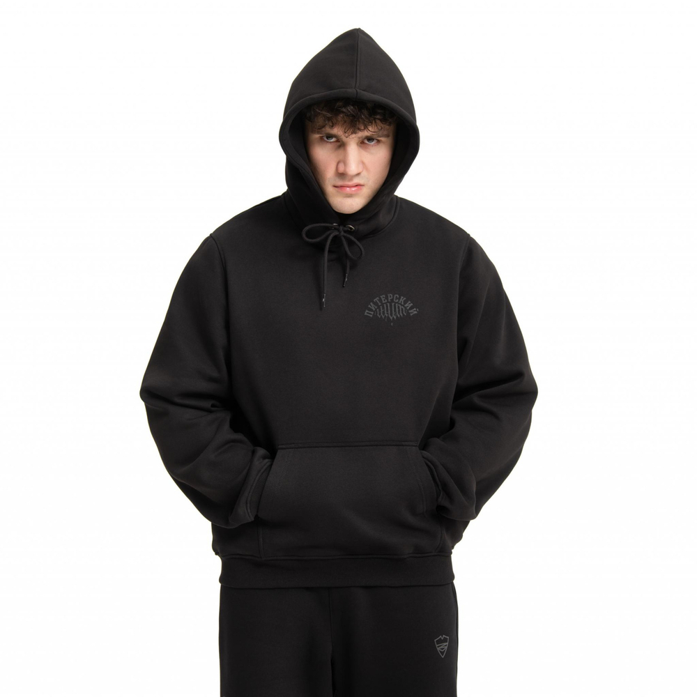 Худи Питерский Щит Фрактура Чёрный / Черный