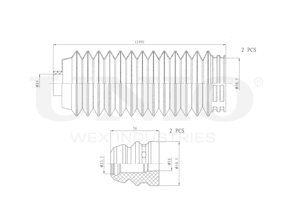 Комплект пыльник и отбойник UNIO DUC-50047