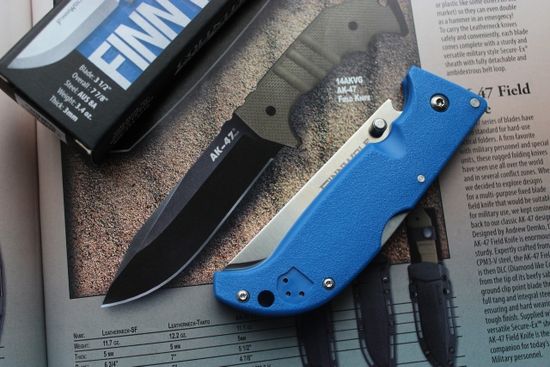 Складной нож Cold Steel 20NPG Finn Wolf Blue c клинком из стали AUS-8, рукоять Grivory (Griv-Ex)