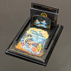 Подставка для блока для записей ручной росписью Палех "Емеля"