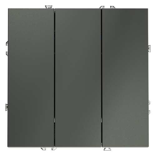 Выключатель встраиваемый VOLTUM S70 трехклавишный 10А, (титан)