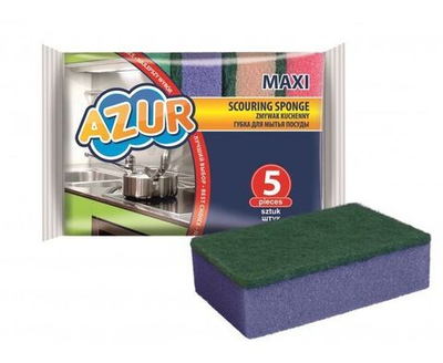 Губка Azur Maxi для мытья посуды, 5 шт