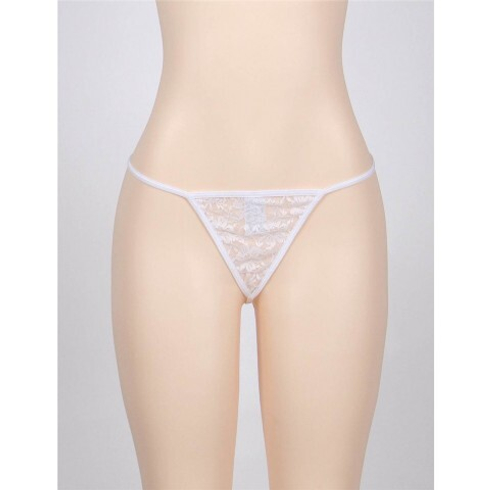 Стринги женские Delicate с цветочным принтом, белые, XS-S