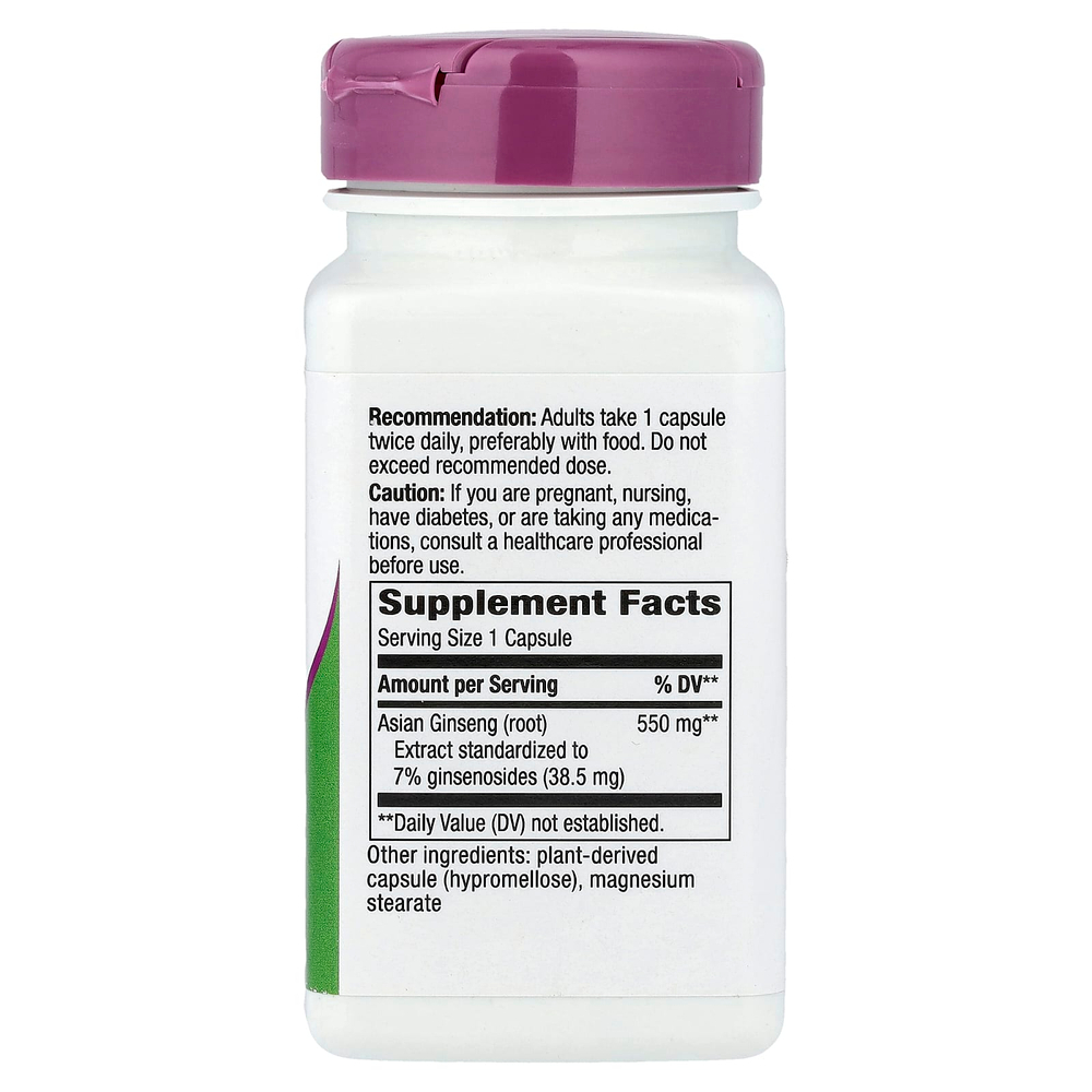 Nature's Way, азиатский женьшень, 550 мг, 60 веганских капсул
