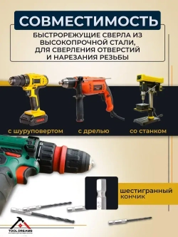 Набор сверл по металлу с титановым покрытием, 15 шт