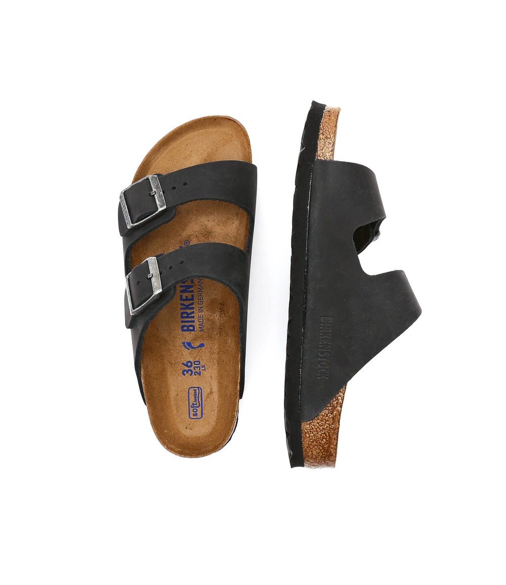 Шлепанцы кожаные arizona bs Birkenstock - графитовый(752483)