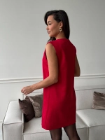 Платье праздничное офисное замшевое сарафан А силуэт