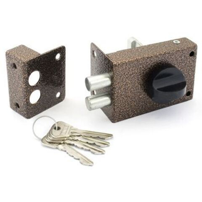 Замок Димитровград накладной ЗН1-2P медь двухригельный Омега (30)