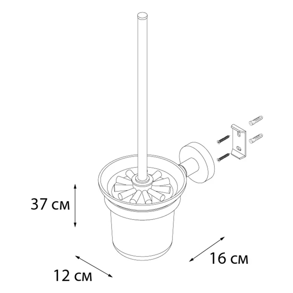 Ершик для унитаза Fixsen Comfort Gold стекло, золото сатин (FX-87013)