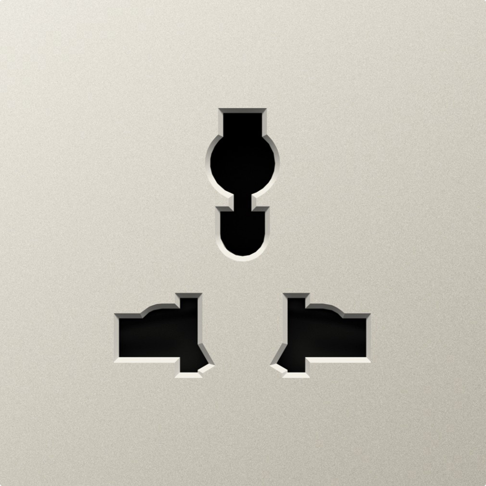 Накладка для розетки мультистандарт, со шторками 16A 250 В~, матовый кашемир, серия A07