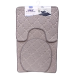 Набор для ванной и туалета 3 пр. «Tami» ( 2 коврика 50*80+50*40, 1 чехол на крышку унитаза)серый