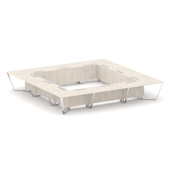 Steel Meet Стол переговорный квадратный MD-PR.B.SP-24K Денвер Светлый/Нержавеющая Сталь/Хром 4800*48