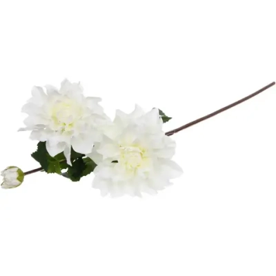 Цветок искусственный «Natur» 72см Георгин 2цветка и бутон белый