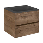 База под раковину Vico 600 подвесная, 2 выкатных ящика soft close, V.Oak