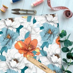 Ткань премиум Оксфорд 600D цветочные яркие акценты