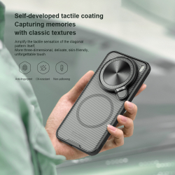 Чехол прозрачный тонированный (Transparent Black) от Nillkin с металлической крышкой и MagSafe на Vivo X200 Pro Mini, серия CamShield Prop Magnetic Case