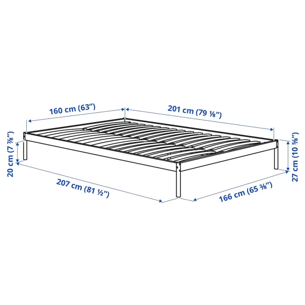 Каркас кровати/2 изголовья - IKEA VEVELSTAD, 200х160 см, белый, ВЕВЕЛСТАД ИКЕА