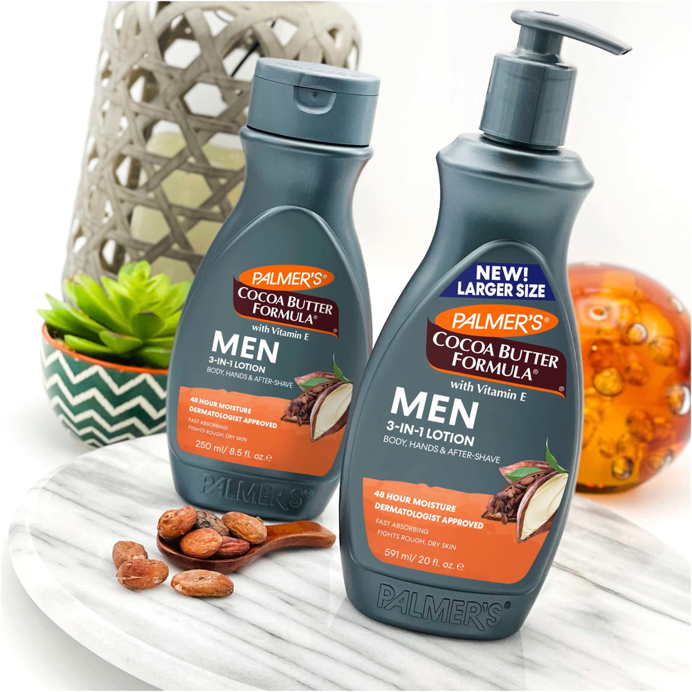 Palmer's, Cocoa Butter Formula® с витамином E, для мужчин, 3 лосьона в составе, 250 мл (8,5 жидк. унции)