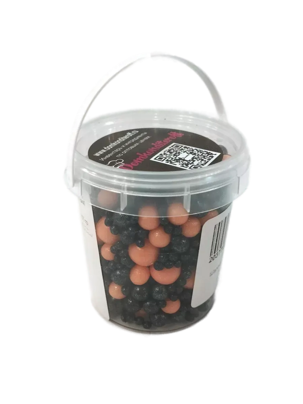 Шарики кранч Персик черный микс 100 гр.