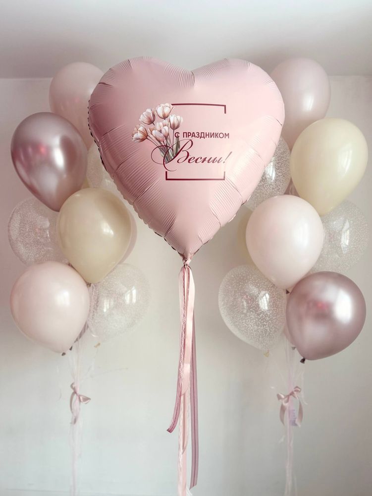 Воздушные гелиевые шарики с доставкой по Хабаровску песок/шелк/пыльная роза фото №4843