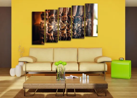 Модульная картина "Древние статуэтки"