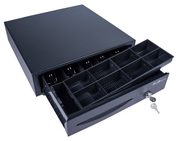 Денежный ящик PОScenter 16EM 410x415x100 механический, PUSH, черный