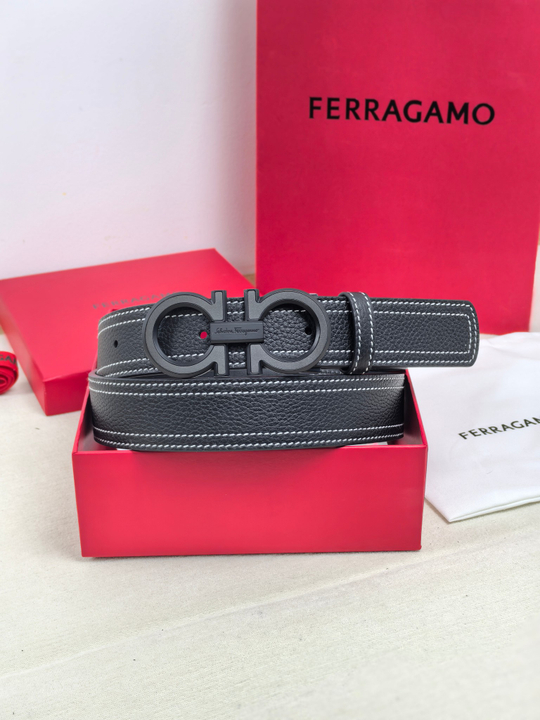 Ремень из зернистой телячьей кожи