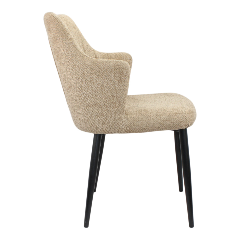 Стул "Монт" (арт. 346), велюр Сити02 светло-коричневый, ножки черные