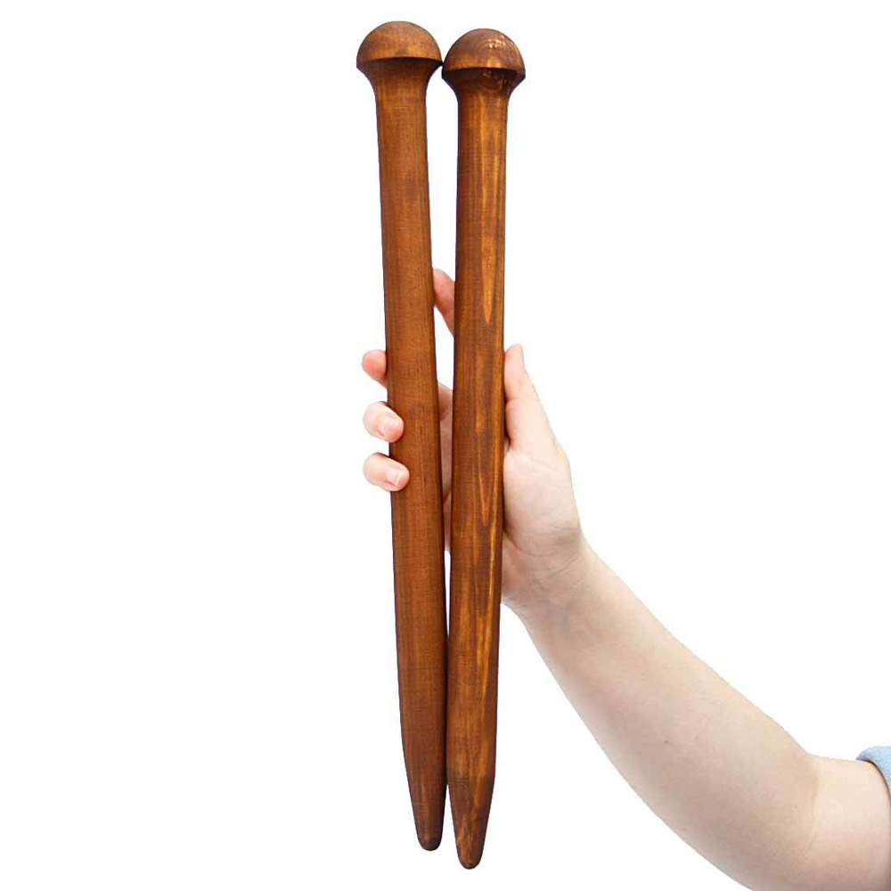 Гигантские Спицы для Толстой Пряжи из Дерева 25мм/300мм Сосна #N11