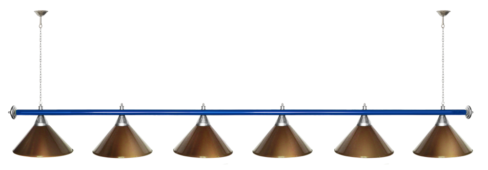 Лампа STARTBILLIARDS 6 пл. (плафоны зеленые,штанга золотая,фурнитура золото)