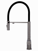 Смеситель для кухни с гибким изливом и подключением фильтра WONZON & WOGHAND, Темный графит (WW-88458009-BGM)