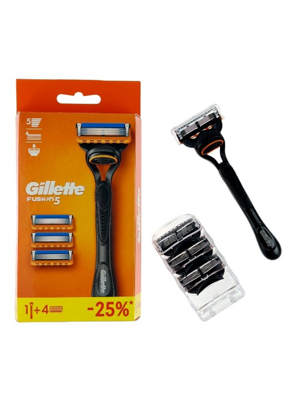 GILLETTE FUSION Бритва с 1 сменной кассетой + FUSION Сменные кассеты для бритья 3шт