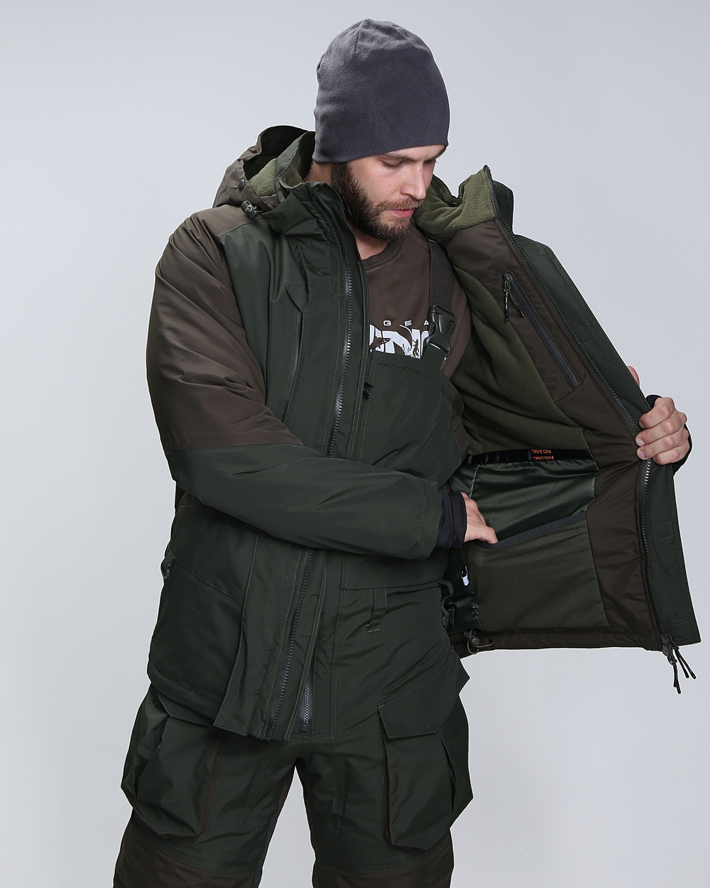 Зимний Костюм "PRO ANGLER" -15 (Таслан, Хаки-Коричневый) TRITON