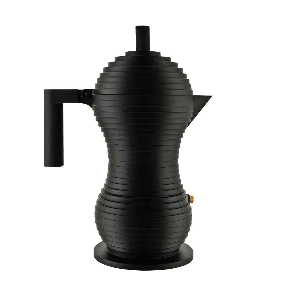 Alessi - Алюминиевая Турка кофеварка  Pulcina на 6 чашек. черный / артикул   MDL02/6 BB  / GTIN 8003299451388
