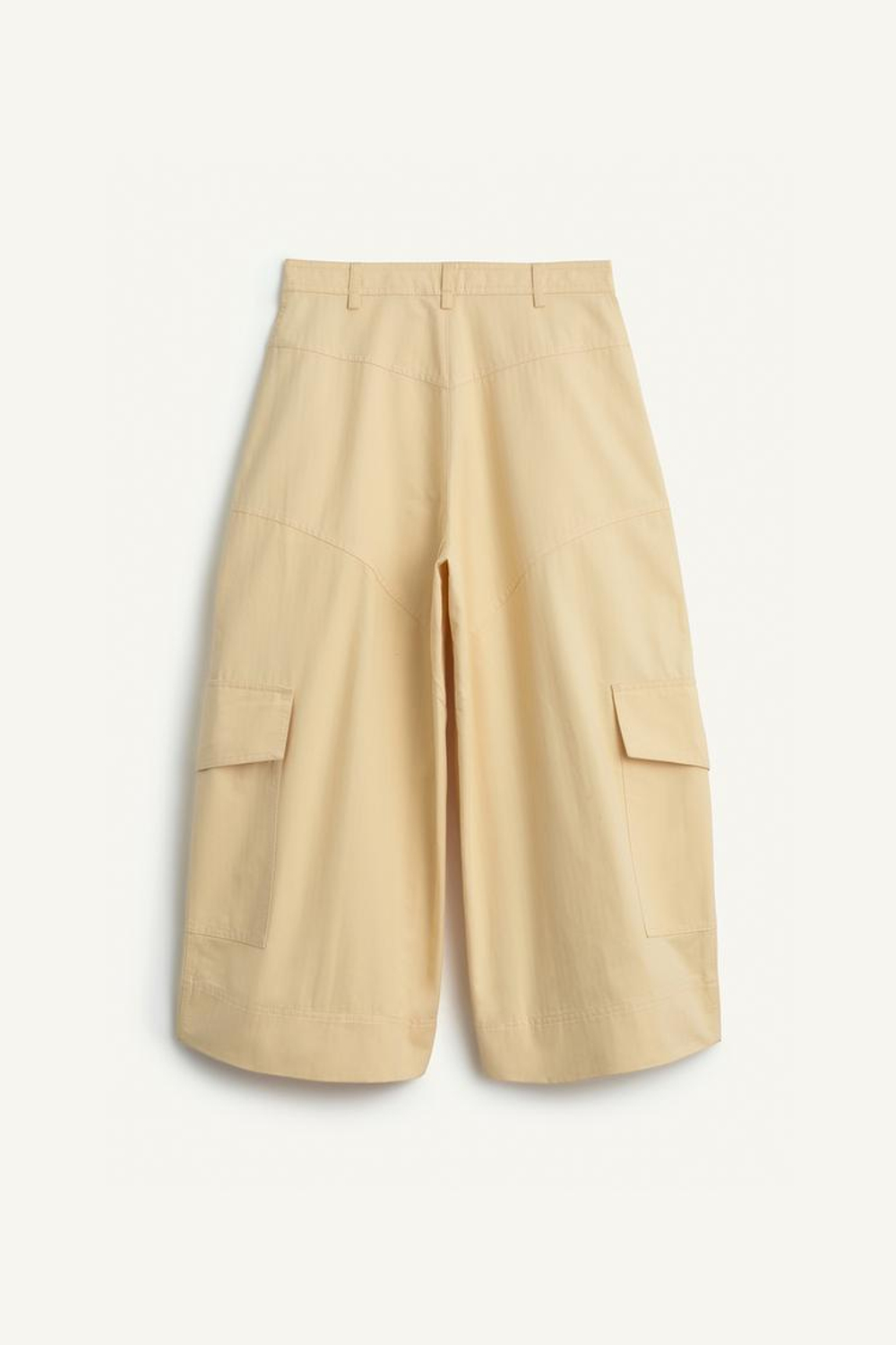 ZARA ШИРОКИЕ БРЮКИ-КАРГО С ВЫТОЧКАМИ, БЕЖЕВЫЙ