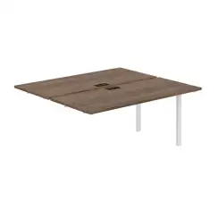 PR.216.DM.O59.WH / Секция раб. станции 3200х1438х750 / профиль: 59х59 белый; столешница: дуб модена