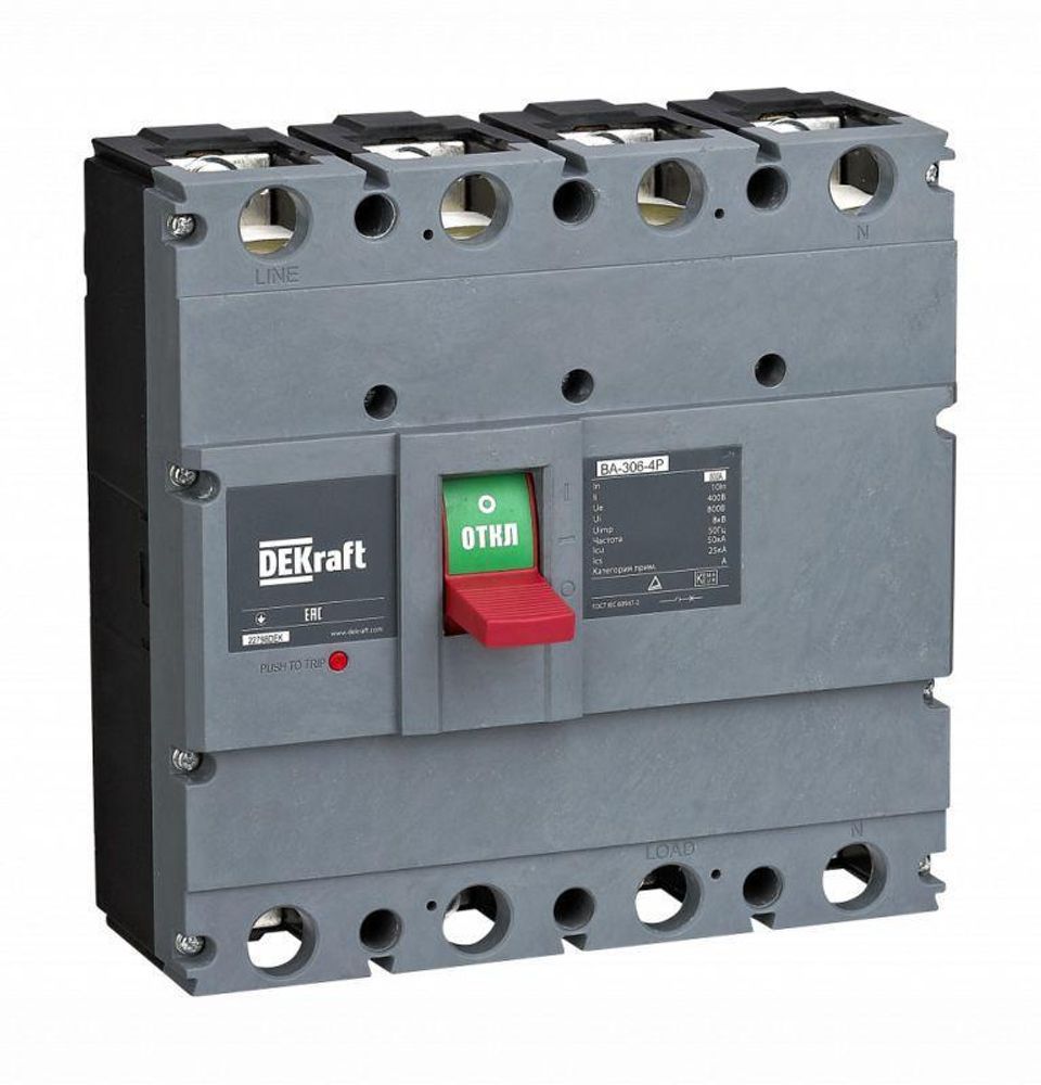 Выключатель автоматический 4п 800А 50кА ВА-306 DEKraft 22798DEK Выключатель автоматический 4п 800А 50кА ВА-306 DEKraft 22798DEK