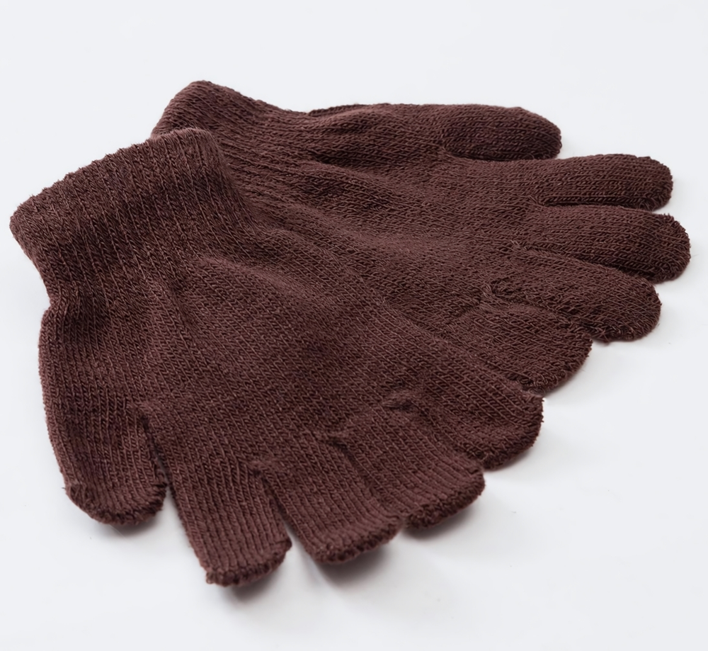 Перчатки "Однотонные", коричневый, р-р 16 (10-12 лет) 5133468 (MINAKU), 1 шт.