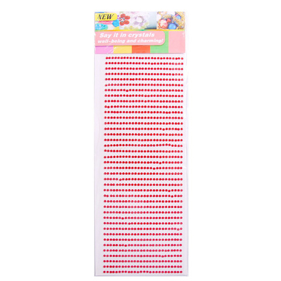 Стразы самоклеющиеся Красные d=2 мм 1040 шт