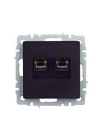 BRITE Розетка двойная RJ11+RJ45 кат.5E РК/Т12-БрЧ черный IEK