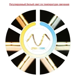 Cветодиодная лента COB CCT, 5м, 24V, 608led/м, 14 Вт/м, 1350 Лм/м